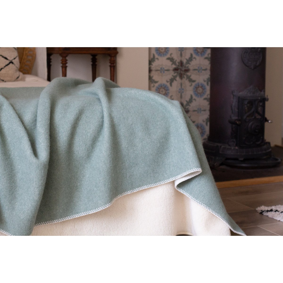 Wollen beddeken COOL MINT