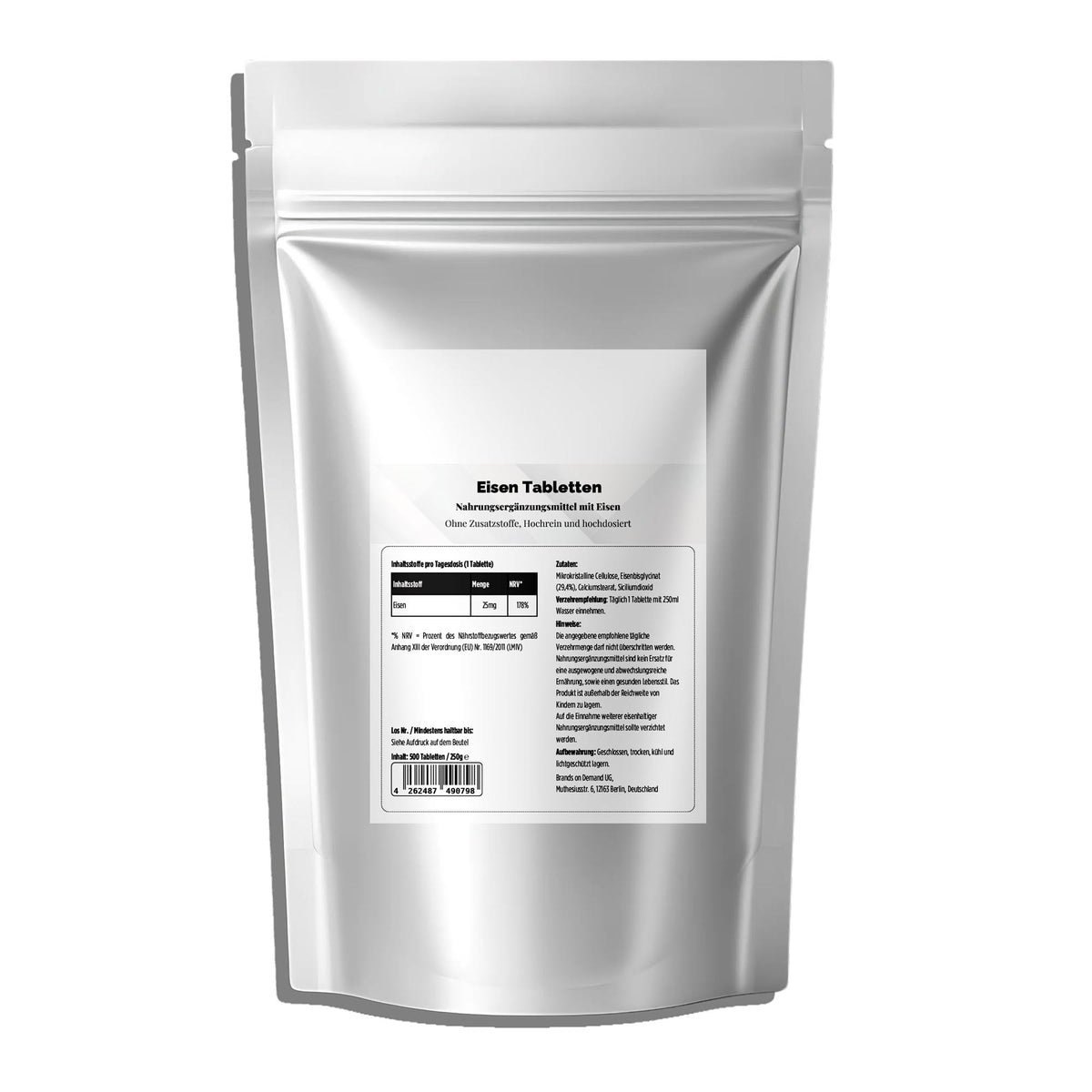 25mg IJzerbisglycinaat - 500 Tabletten