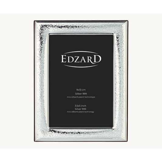 Montiano fotolijst (9x13 cm), elegant verzilverd, aanslagvrij, met houten decor achterkant