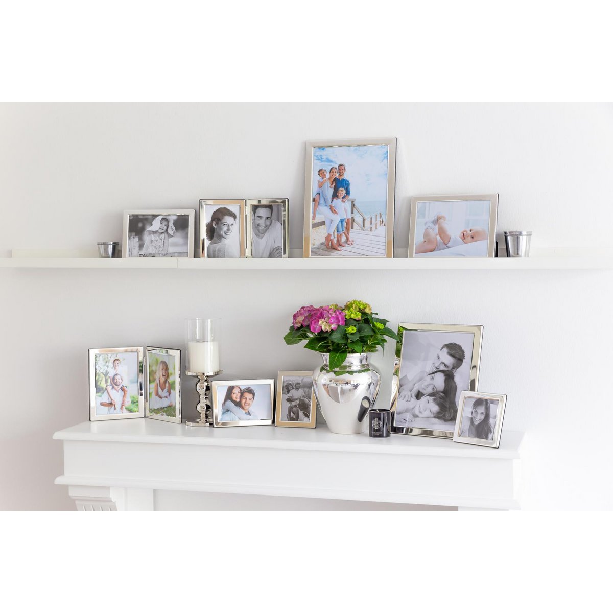 EDZARD fotolijst Salerno voor foto 20 x 25 cm, edel verzilverd, aanslagbestendig, met 2 hangers