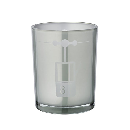 Windlichtlift (hoogte 13 cm, ø 10 cm) in grijs, windlicht met sportief skiliftmotief