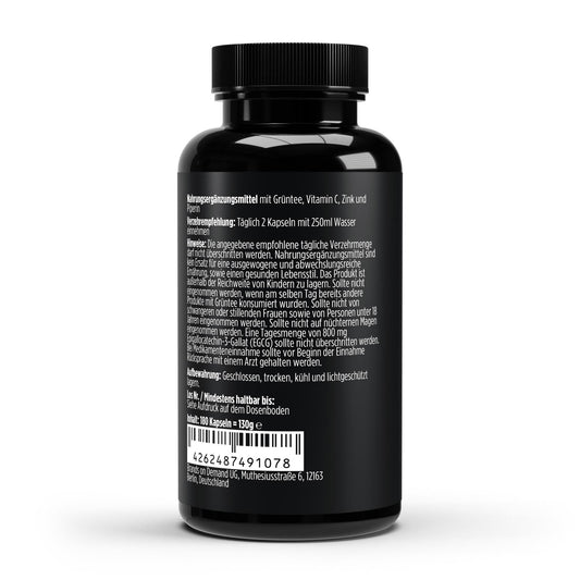 Groene Thee Extract 1000mg + Zink/C/Piperine - 180 vegan Capsules