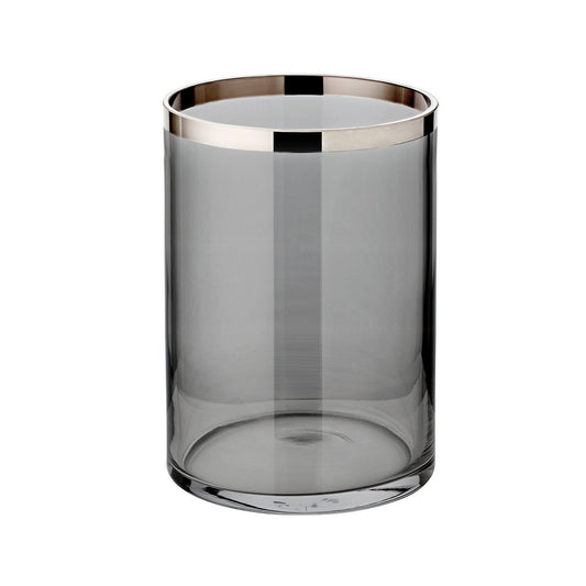 Zeuslantaarn met platina rand, donker glas