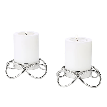 EDZARD Set van 2 kandelaars Bastia in zilver H 3 cm