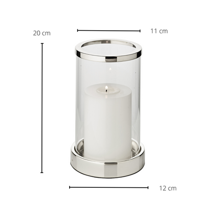 EDZARD lantaarn Sanremo, edel verzilverd, aanslagbestendig, hoogte 20 cm, diameter 12,5 cm