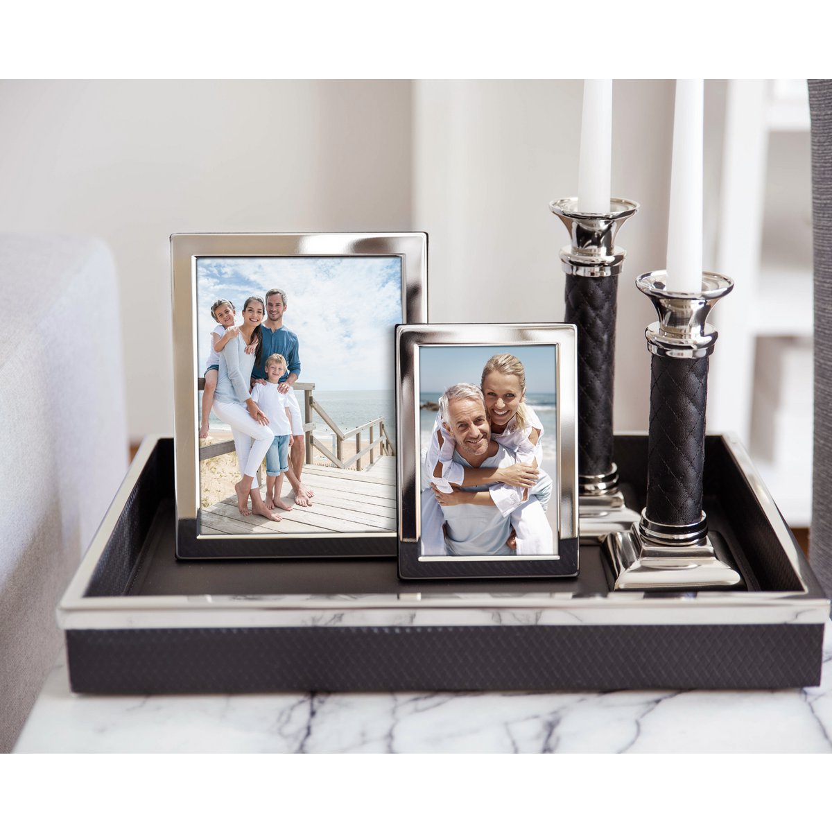 EDZARD fotolijst Salerno voor foto 13 x 18 cm, edel verzilverd, aanslag beschermd, met 2 hangers