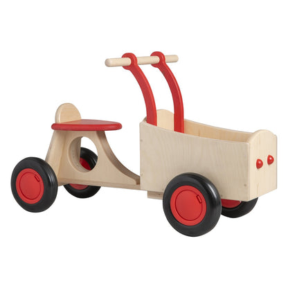 Van Dijk Toys houten kinder loop bakfiets vanaf 1 jaar - Rood (Kinderopvang kwaliteit)