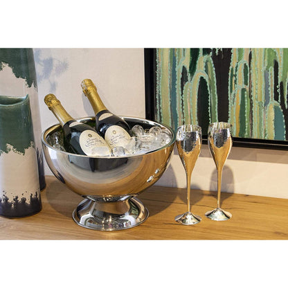 EDZARD champagnekoeler Cadiz, dubbelwandig, roestvrij staal hoogglans gepolijst, binnen gehamerd, ø 32 cm, H 21 cm