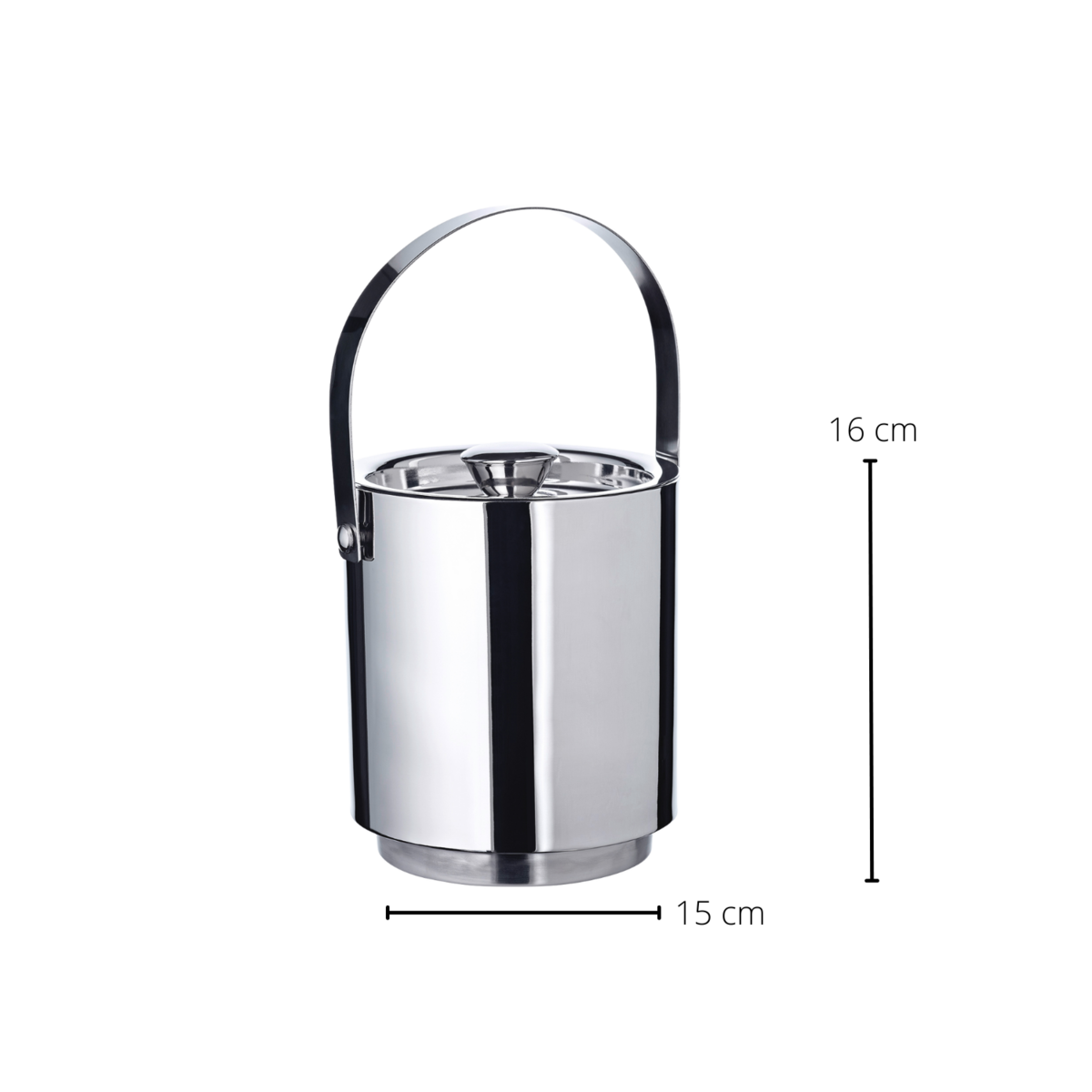IJsemmer Seattle H 16 cm met deksel-, zeef- en ijstang
