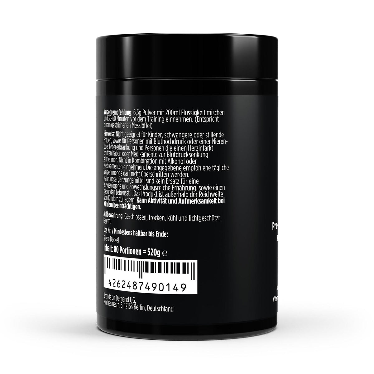 Pre-Workout Booster Framboos - 520g