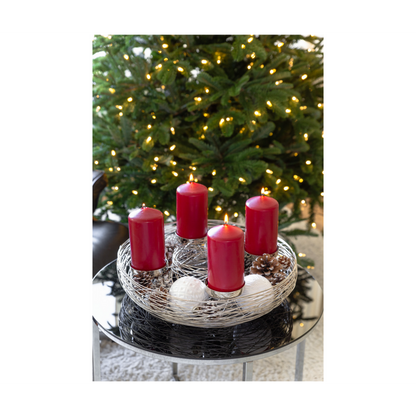 EDZARD Adventskrans Laval, roestvrij staal, vernikkeld, diameter 42 cm, voor stompkaarsen ø 6 cm