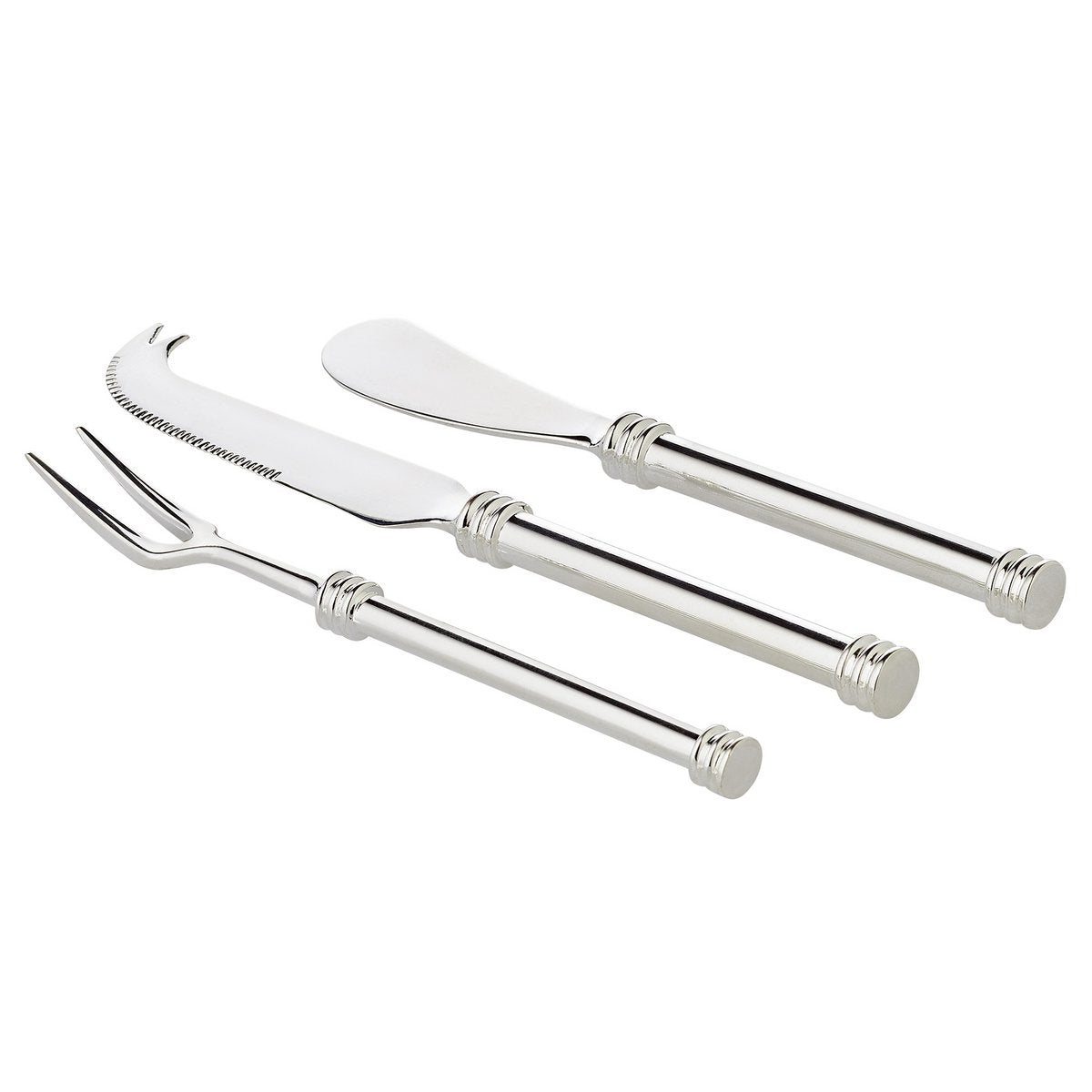 EDZARD serveerset Forma, 3-delig, elegant verzilverd, lengte 16 cm (kaasmes, botermes, serveervork)