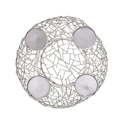 EDZARD Adventskrans Milano, roestvrij staal, glanzend vernikkeld, diameter 34 cm