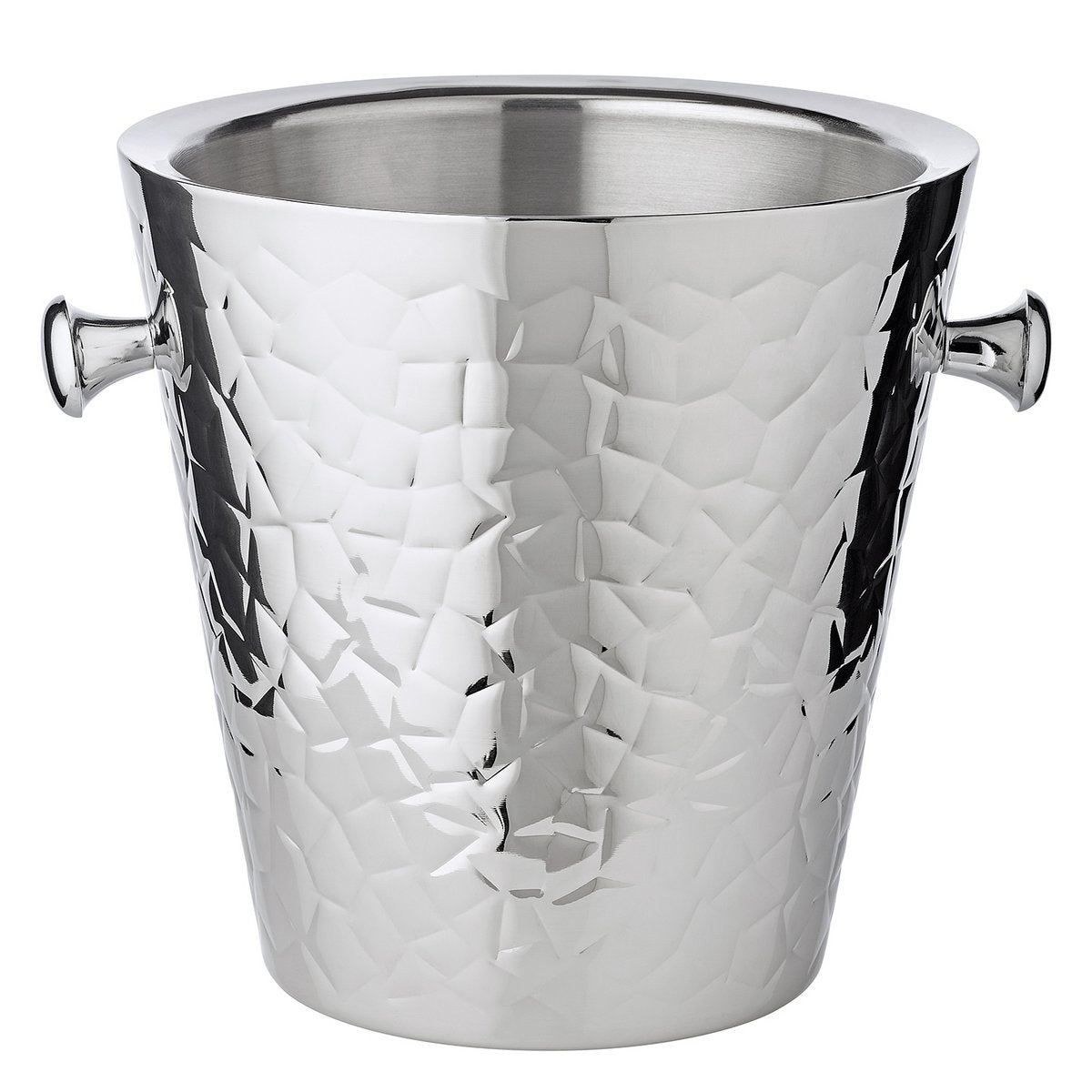 EDZARD champagnekoeler Capri met voet, hoogwaardig staal gepolijst, buitenkant met patroon, H 85 cm, koeler H 23 cm