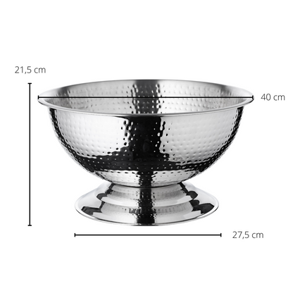 EDZARD Cara champagnekoeler, hoogwaardig staal, hoogglans gepolijst, gehamerd, diameter 40 cm, hoogte 21 cm