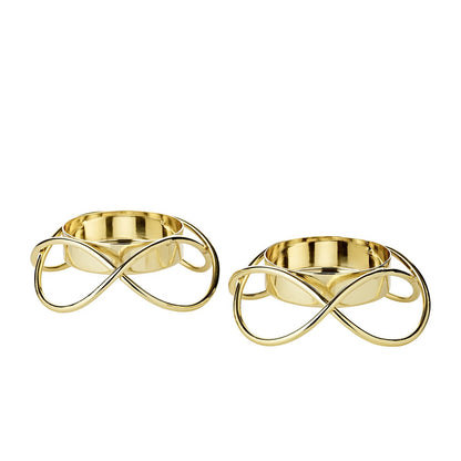 EDZARD set van 2 kandelaars Bastia in goud H 3 cm
