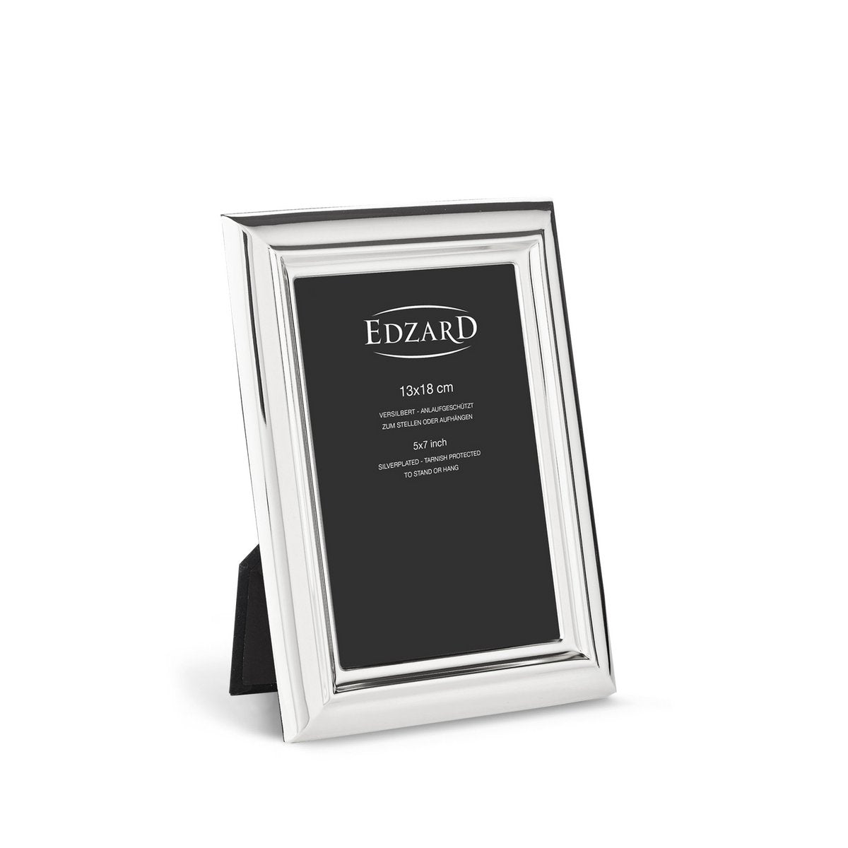 EDZARD fotolijst Florence voor foto 13 x 18 cm, edel verzilverd, aanslag beschermd, met 2 hangers