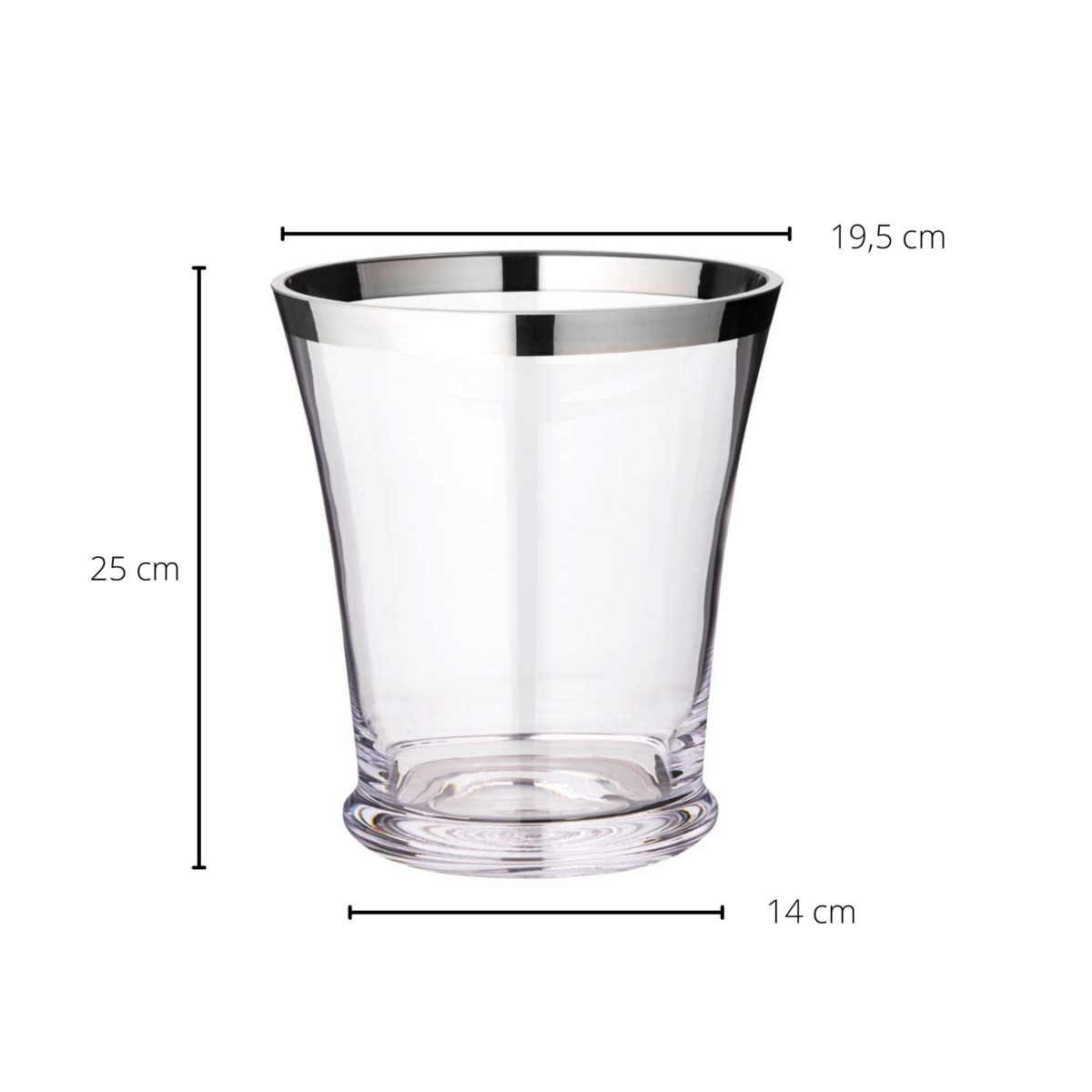 EDZARD flessenkoeler Reuben, mondgeblazen kristalglas met platina rand, hoogte 22 cm, diameter 20 cm
