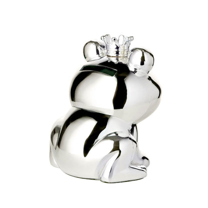 EDZARD spaarpot spaarpot Frog King, edel verzilverd, aanslag beschermd, hoogte 9 cm