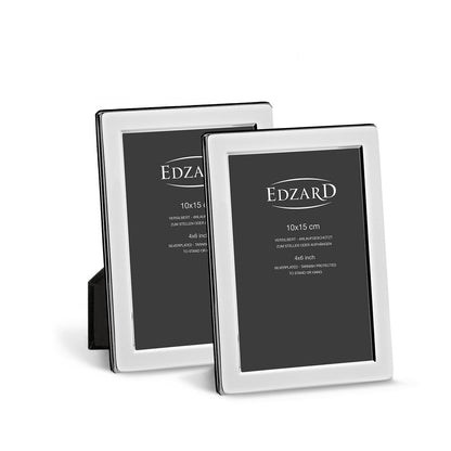 EDZARD set van 2 fotolijsten Salerno voor foto 10 x 15 cm, edel verzilverd, aanslagbestendig