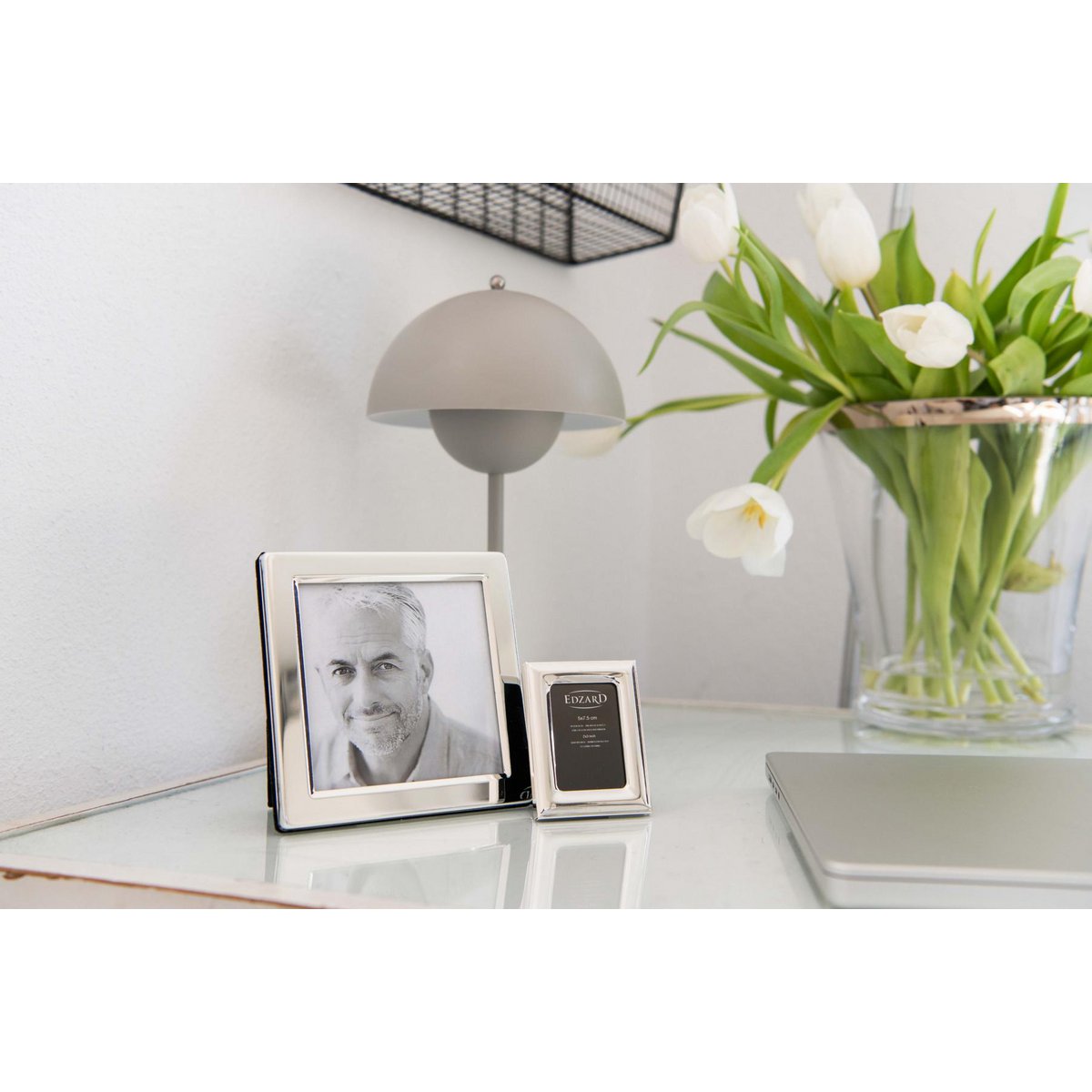 EDZARD fotolijst Salerno voor foto 10 x 10 cm, edel verzilverd, aanslagbestendig