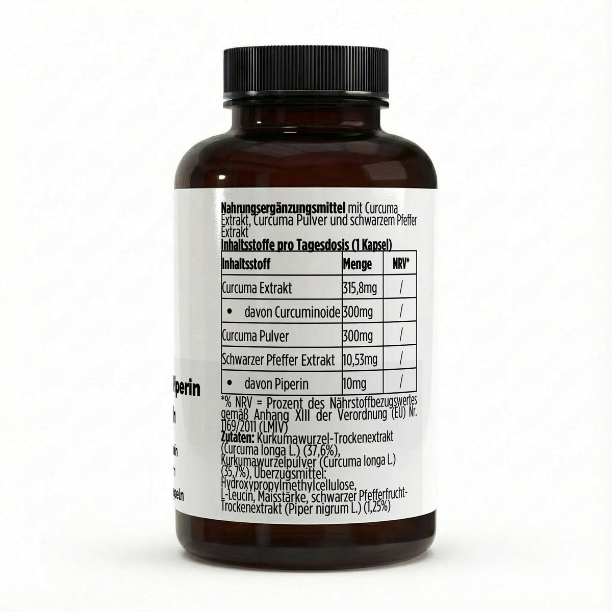 Kurkuma (95% Curcumine) + Piperine - 60 vegan Capsules