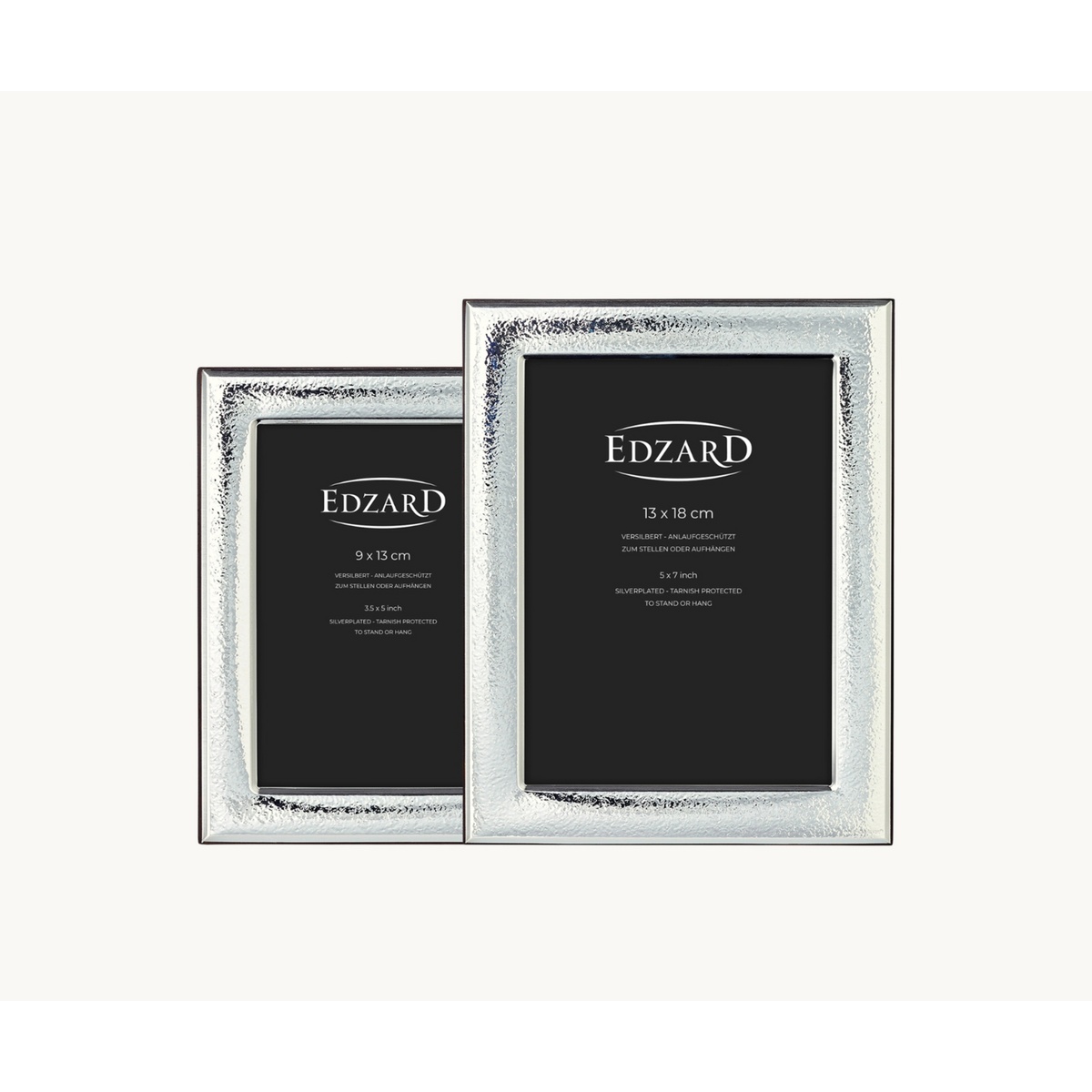 Montiano fotolijst (9x13 cm), elegant verzilverd, aanslagvrij, met houten decor achterkant