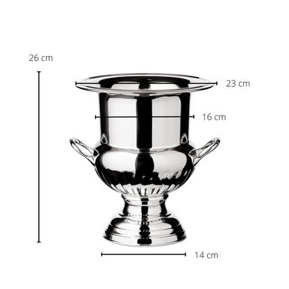 EDZARD flessenkoeler Queen Anne, met handvatten, zwaar verzilverd, hoogte 26 cm, diameter 23 cm