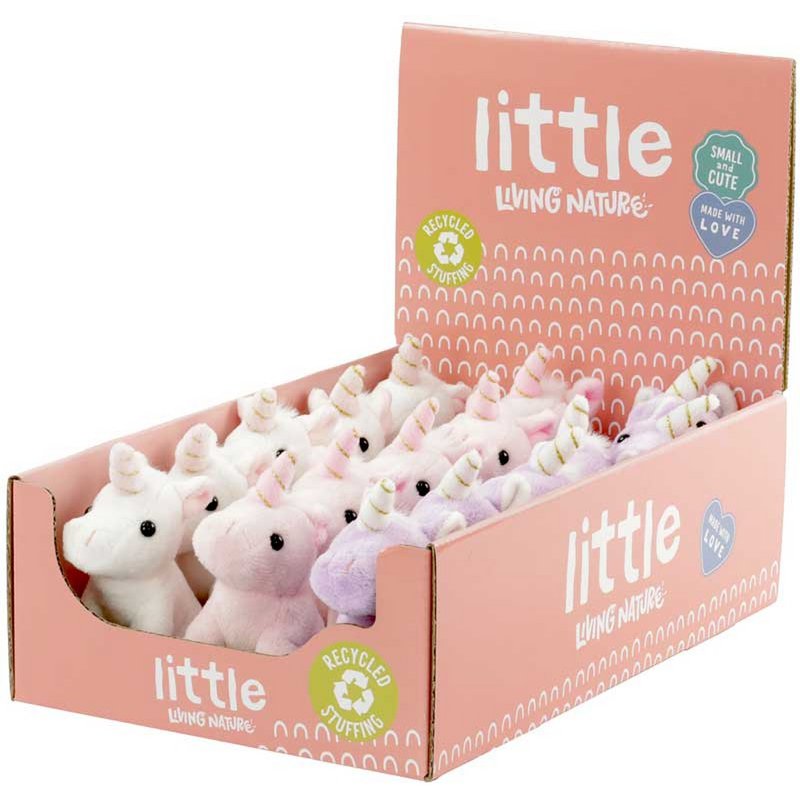 Living Nature knuffel eenhoorn pluche speelgoed multicolor 5 cm