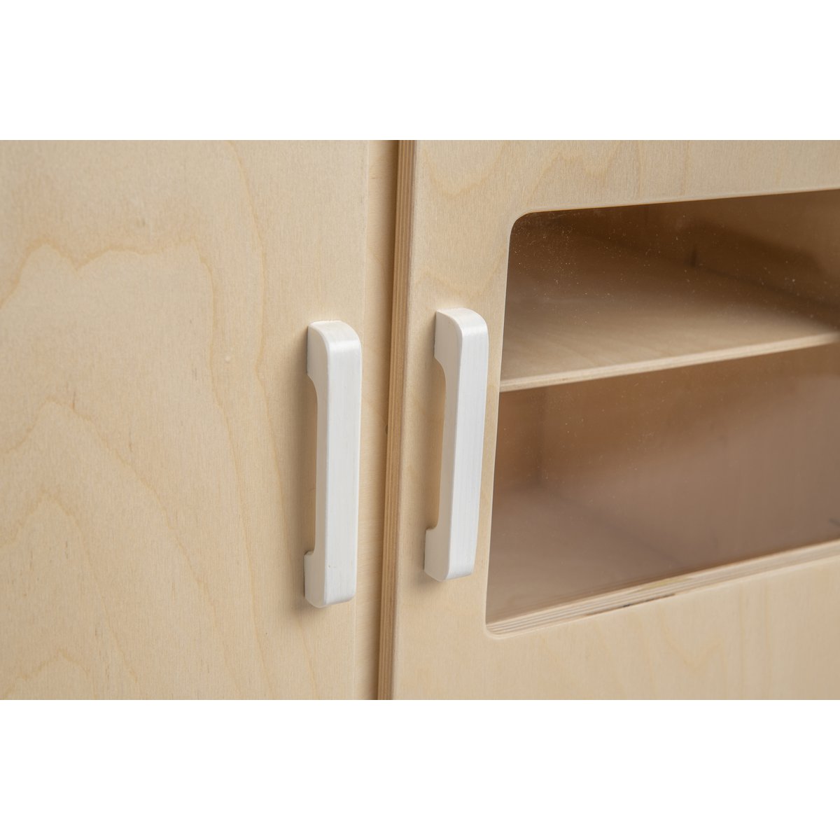 Van Dijk Toys houten poppencommode / poppen commode - Naturel met wit (Kinderopvang kwaliteit)