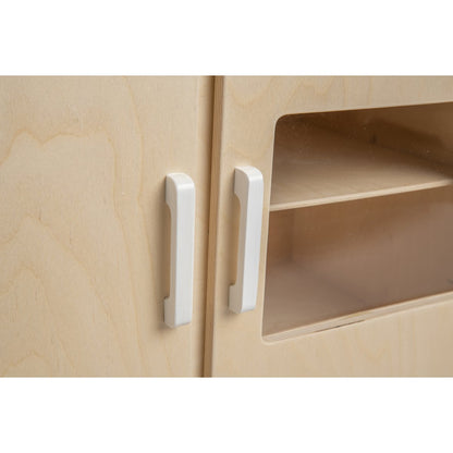Van Dijk Toys houten poppencommode / poppen commode - Naturel met wit (Kinderopvang kwaliteit)