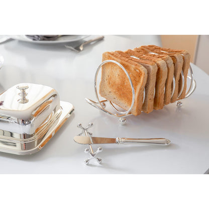 EDZARD toasthouder toastschijfhouder String, voor 6 sneetjes, edel verzilverd, lengte 22 cm