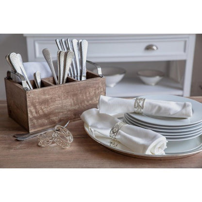 EDZARD set van 4 servetringen Vita, verzilverd, aanslagbestendig, lengte 5 cm