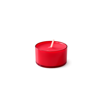 EDZARD 50 stuks Nightlights theelichtjes, rood, rode kunststof behuizing