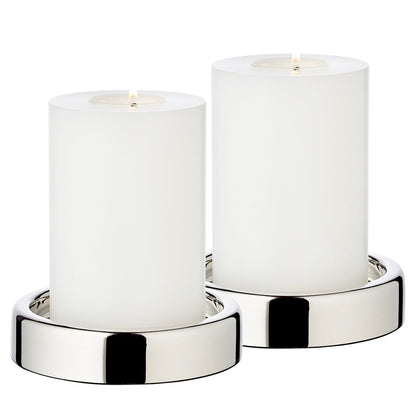 EDZARD EDZARD set van 2 kandelaars Sanremo, edel verzilverd, aanslagbestendig, ø 10 cm, voor stompkaarsen