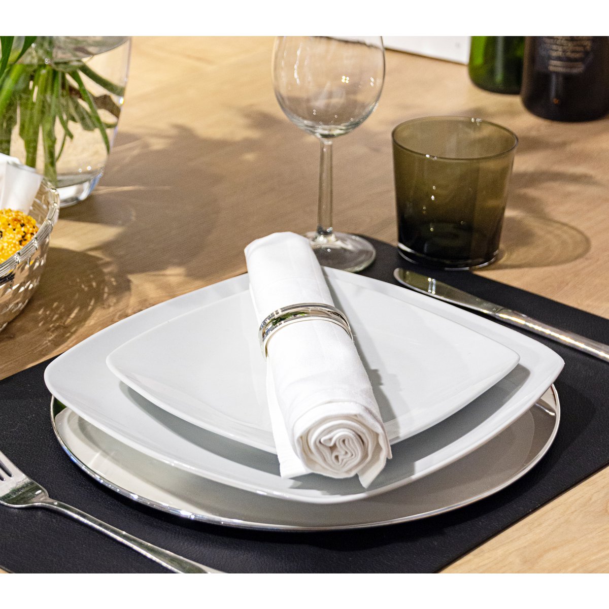 EDZARD set van 4 servetringdraad, edel verzilverd, aanslagbestendig, lengte 6 cm