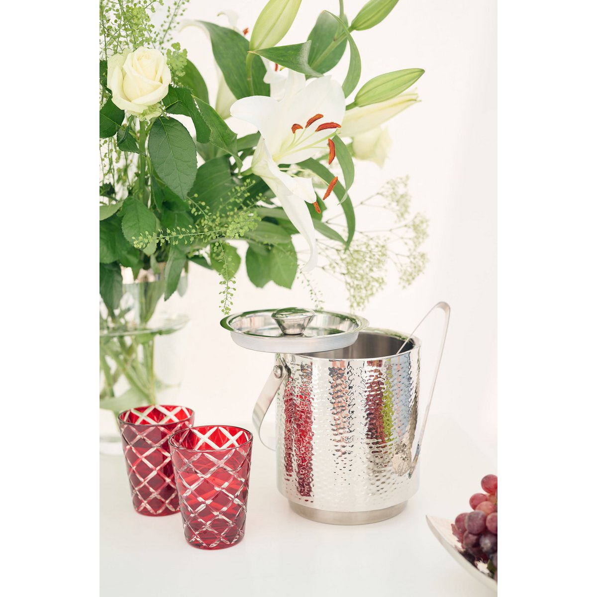 EDZARD set van 6 kristallen glazen Dio, rood, handgeslepen glas, hoogte 10 cm, inhoud 0,23 liter