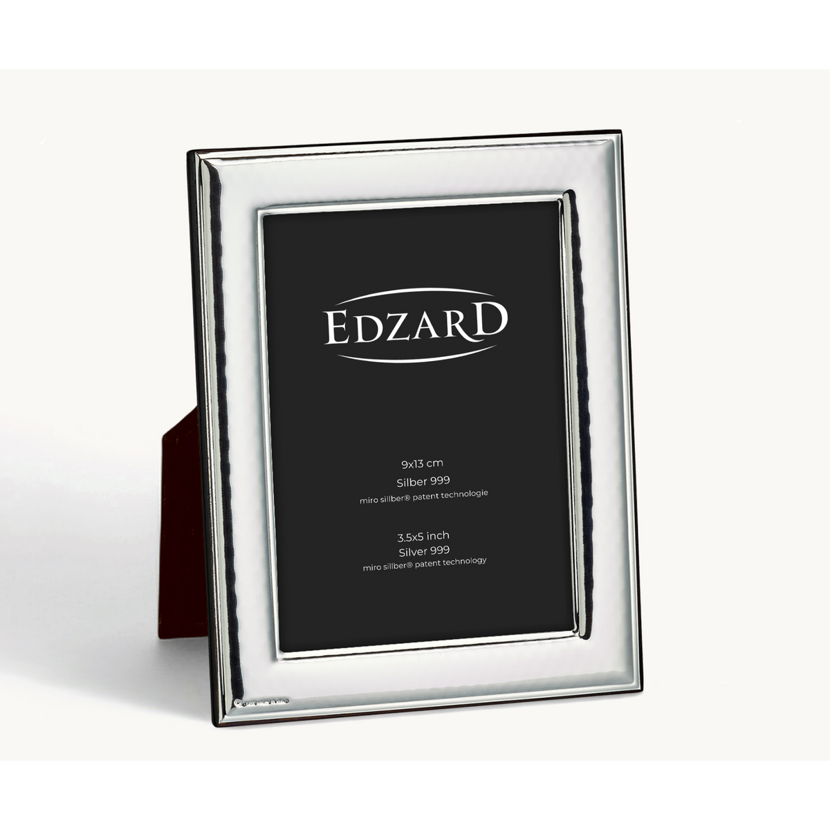 Cedri fotolijst (9x13 cm), elegant verzilverd, aanslagvrij, met houten decor achterkant