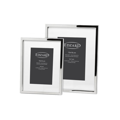 EDZARD Rivoli fotolijst voor foto's 10 x 15 cm, verzilverd, aanslagvast, met 2 hangers