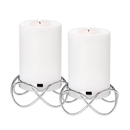 EDZARD Set van 2 kandelaars Bastia in zilver H 4,5 cm