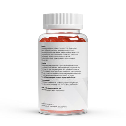 Shilajit Gummies 1000mg + Vitamine C, B6, B12 - 60 stuks