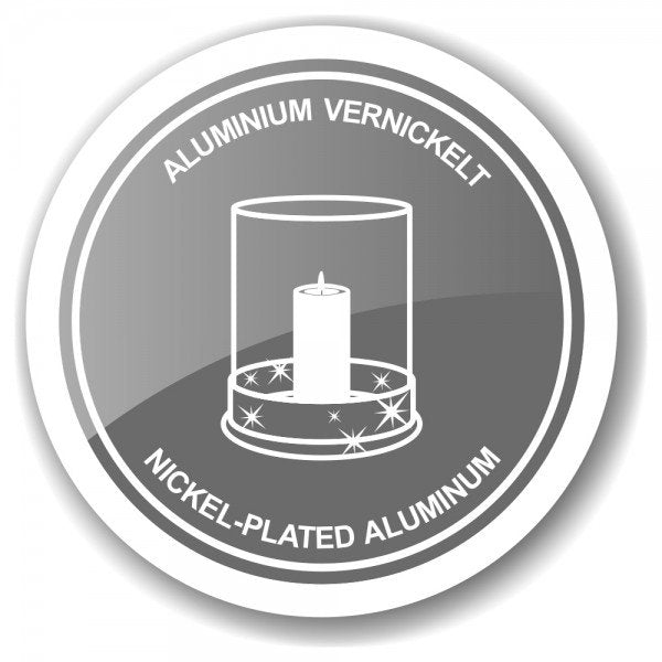 EDZARD lantaarn Kingston, gewei-design, aluminium, zilverkleurig, met glas, hoogte 13 cm, ø 15 cm