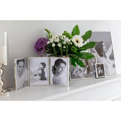 EDZARD drievoudige fotolijst genua voor 3 foto's 10 x 15 cm, verzilverd, aanslagvast
