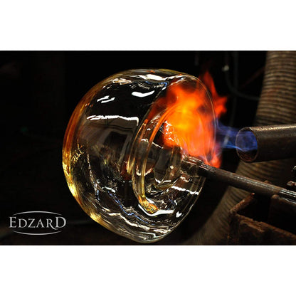 EDZARD Vaas Charlotte, mondgeblazen kristalglas met platina rand, hoogte 24 cm, diameter 19 cm