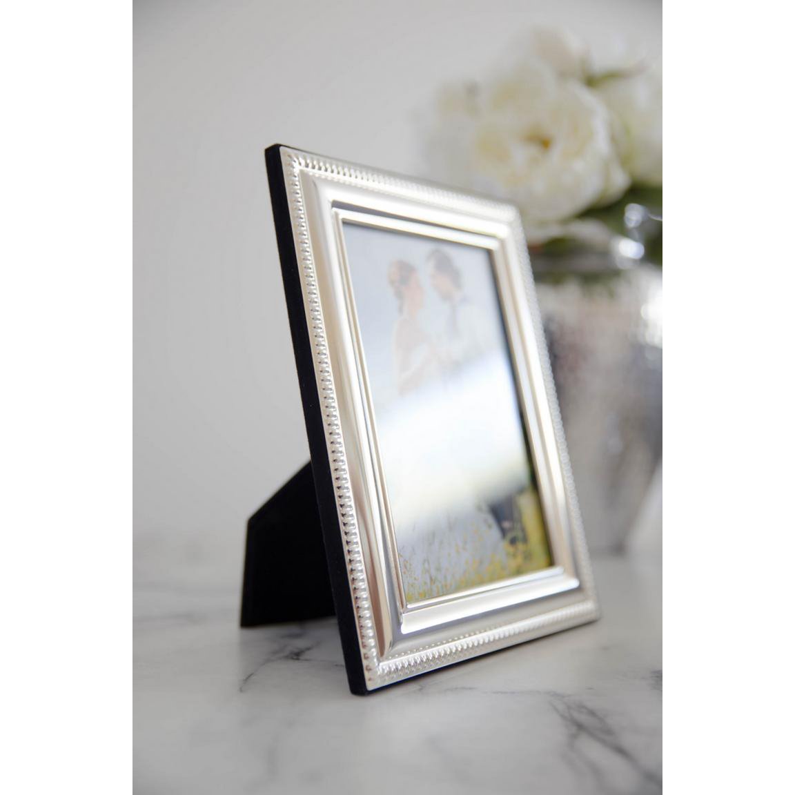 EDZARD Novara fotolijst voor foto's 13 x 18 cm, verzilverd, aanslagvast, met 2 hangers