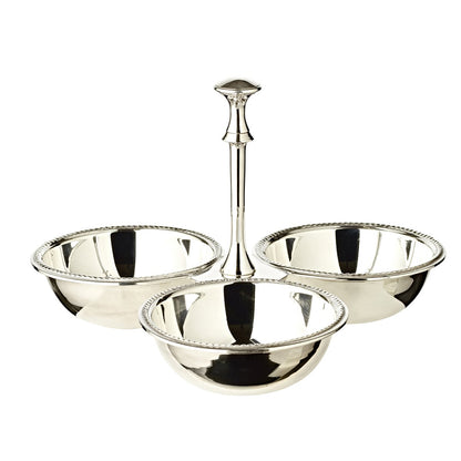 EDZARD triplet bowl triple bowl snack bowl Perla, zwaar verzilverd, diameter 21 cm