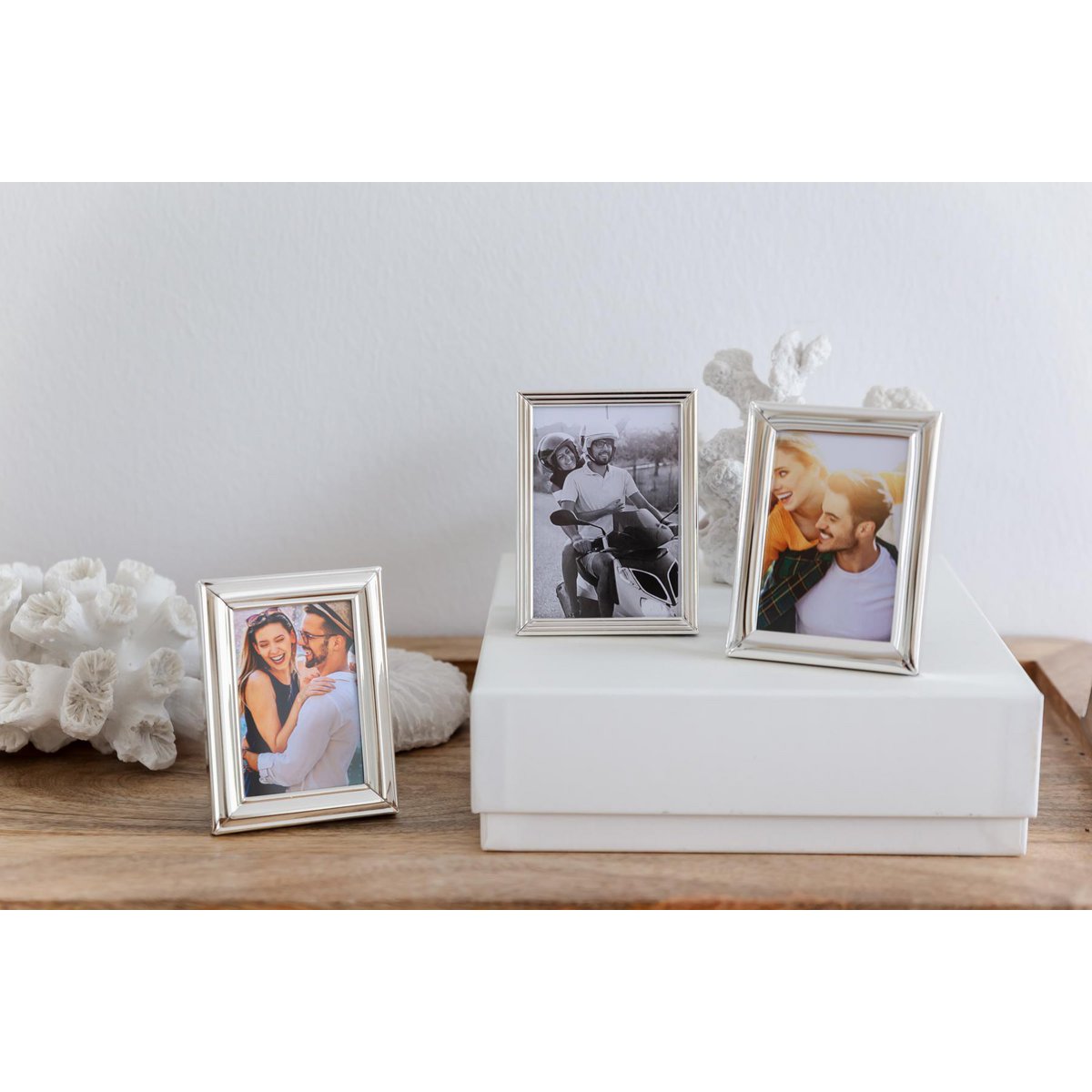 Set van 3 fotolijsten Joline (6 x 9 cm), verzilverd, aanslagbestendig
