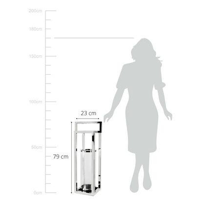 EDZARD lantaarn lantaarn Manhattan met handvat, roestvrij staal glanzend vernikkeld, rond binnenglas, hoogte 79 cm