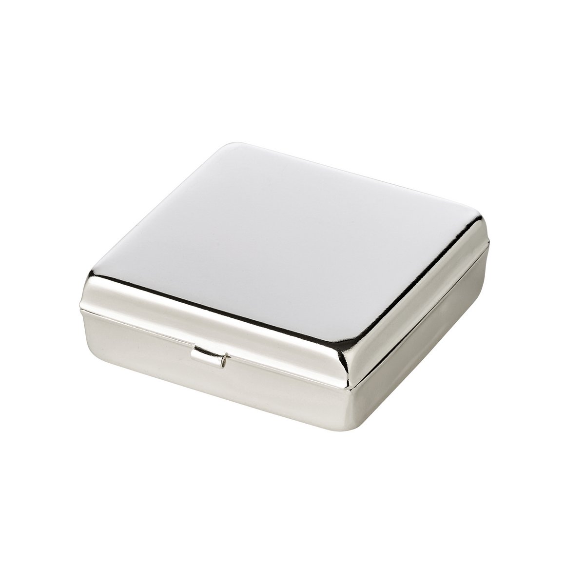 EDZARD pillendoosje Lydia met spiegel, 2 compartimenten, verzilverd, aanslagbestendig, 5 x 5 cm