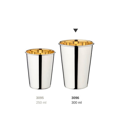 EDZARD drinkbeker zilveren beker Salta, zwaar verzilverd, binnenkant goud look (gepolijst messing), hoogte 12 cm